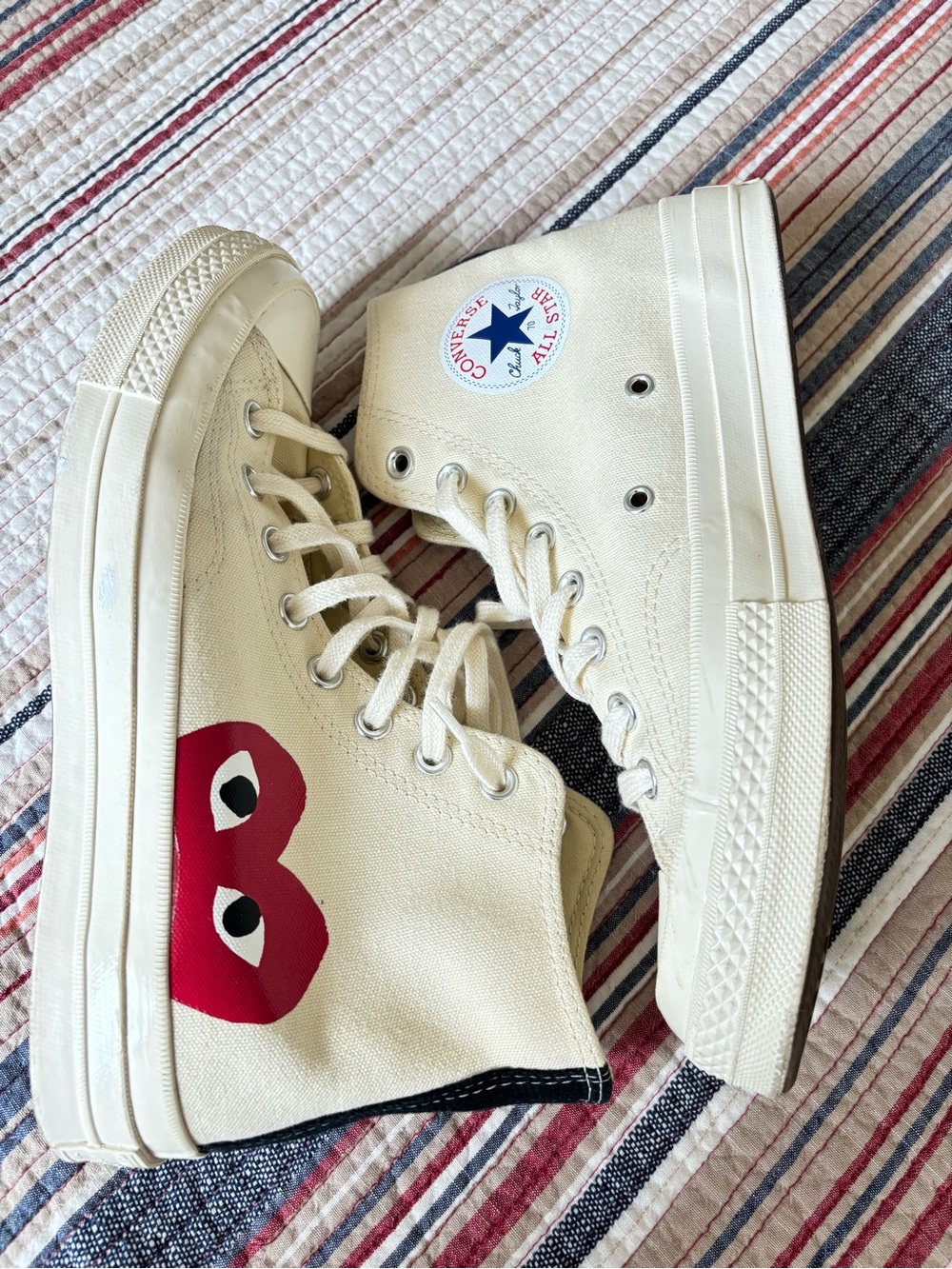 CONVERSE X PLAY COMME des GARÇONS, OFF WHITE, size 7M/9W - Picture 4 of 10